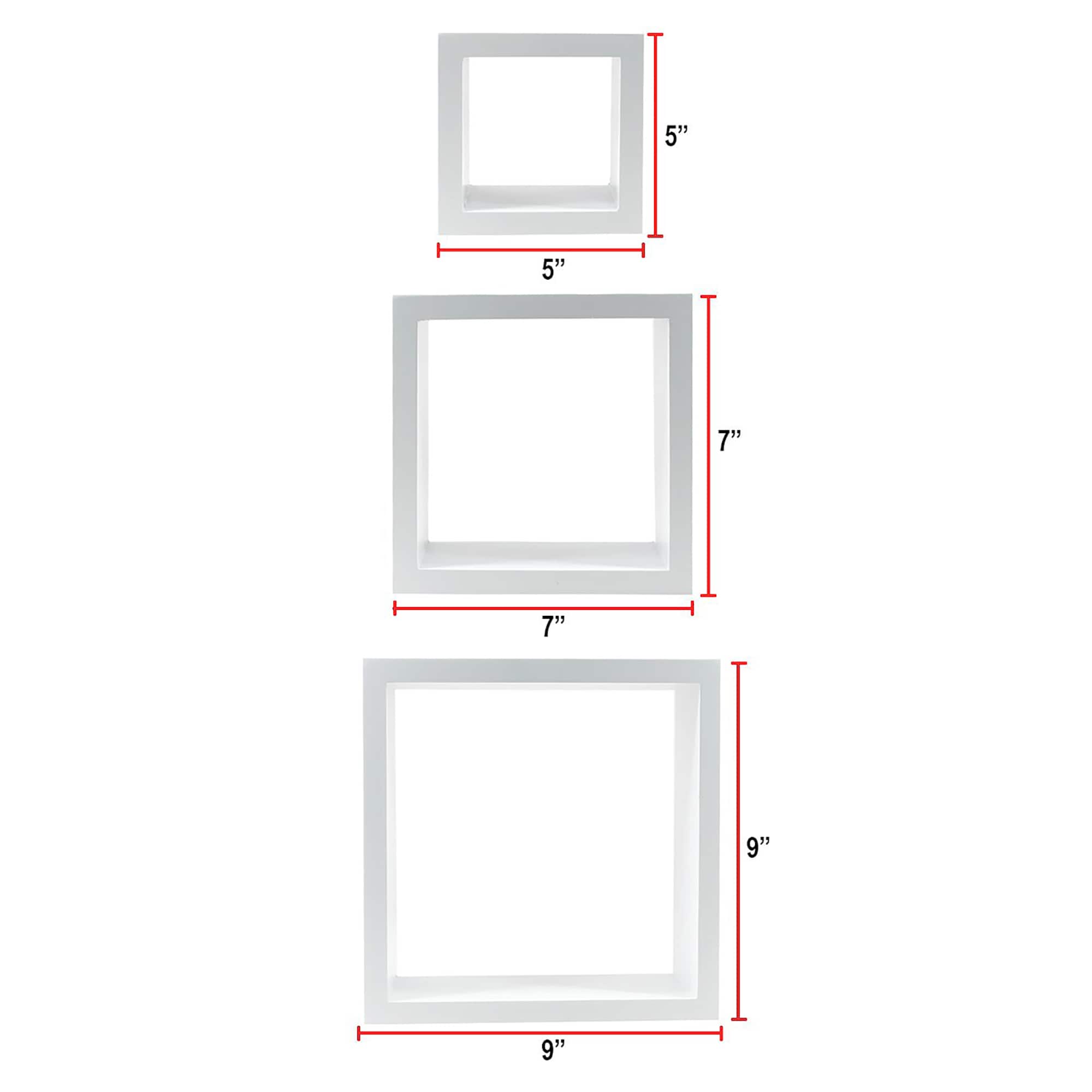 Sorbus Floating Square Shelf Set